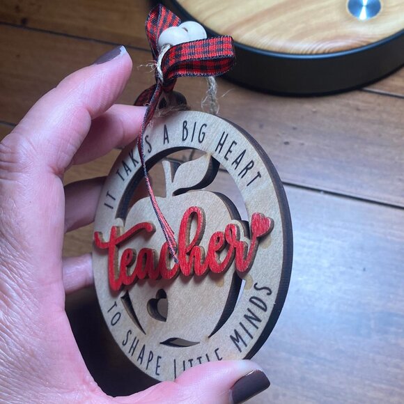 Teacher Gift Wooden Christmas Ornament - Picture 3 of 4